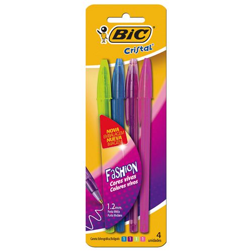 Bolígrafos Bic a colores Bic punta mediana 1.2mm, 4 unidades