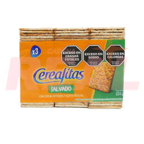 Galletitas Cerealitas Salvado Tripack 624 Gr.