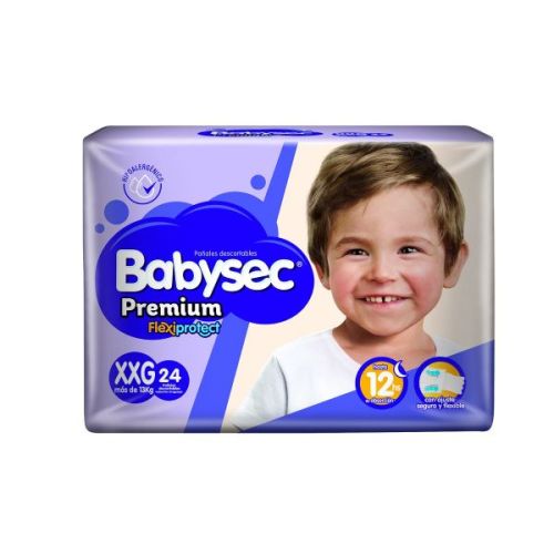 Pañales Babysec premium Hiper Flexiprotect talla XXG, 24 unidades