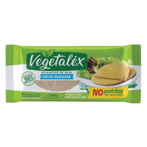Milanesa de soja sin sal Vegetalex, 4 unidades