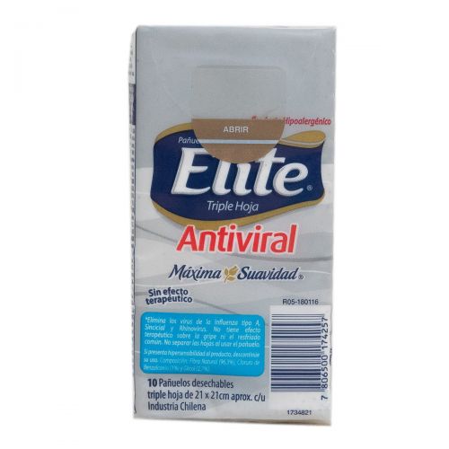 Pañuelo Elite antiviral, 10 unidades
