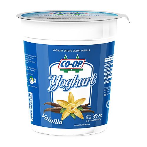 Yogurt entero Coop pote vainilla, 350 gr