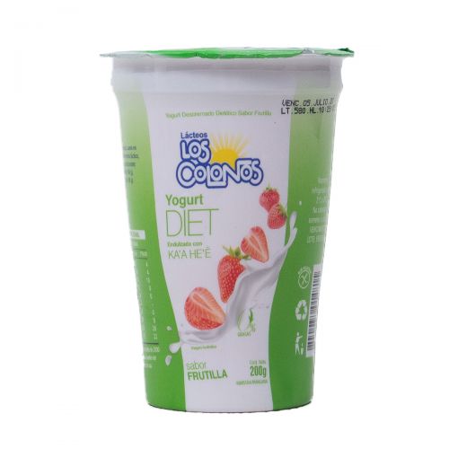 Yogurt Diet frutilla Los Colonos, 200 gr