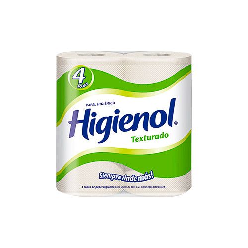 Papel Higienico Higienol texturado 30metros, 4 unidades