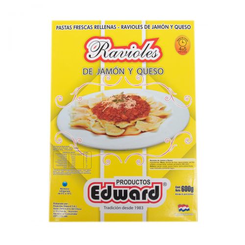 Ravioles de Jamón y queso Edward 600 Gr.