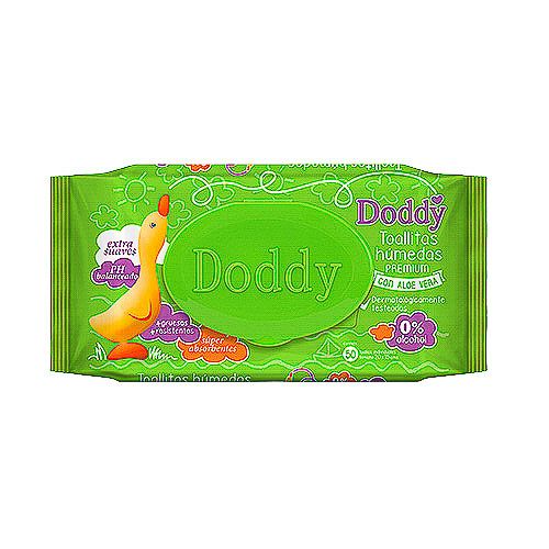 Doddy toallita humeda con aloe vera, 50 unidades