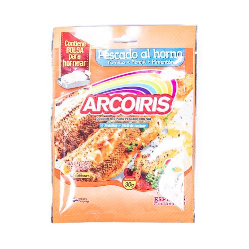 Condimento para pescado Arcoiris, 30 grs