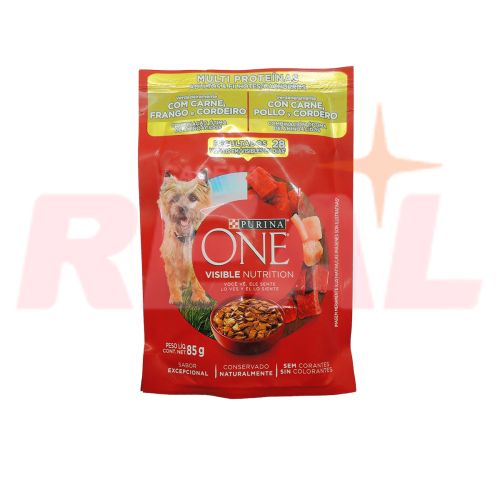 Alimento para perros Adulto y Cachorro ONE 85 Gr.
