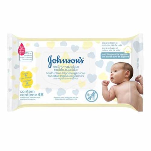 Toallas húmedas Johnsons Baby recién nacido, 48 unidades