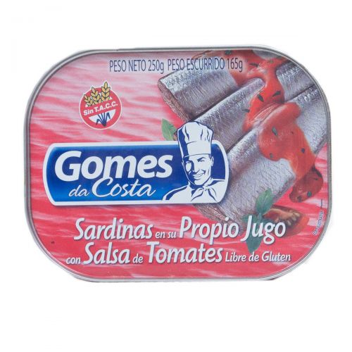 Sardina Gomes da Costa en salsa de tomate, 250 grs