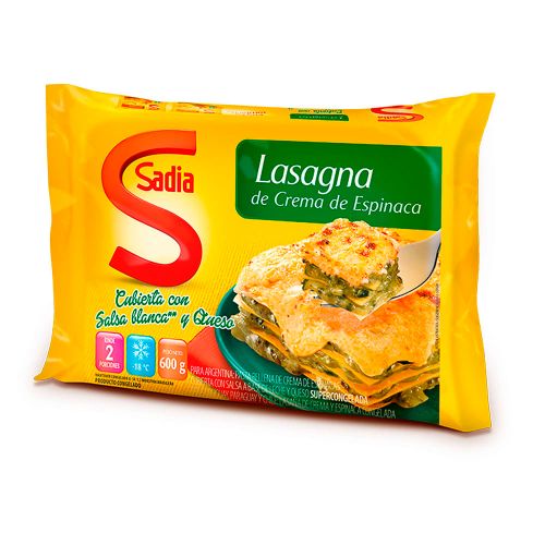 Lasagna Sadia con crema de espinada, 600gr