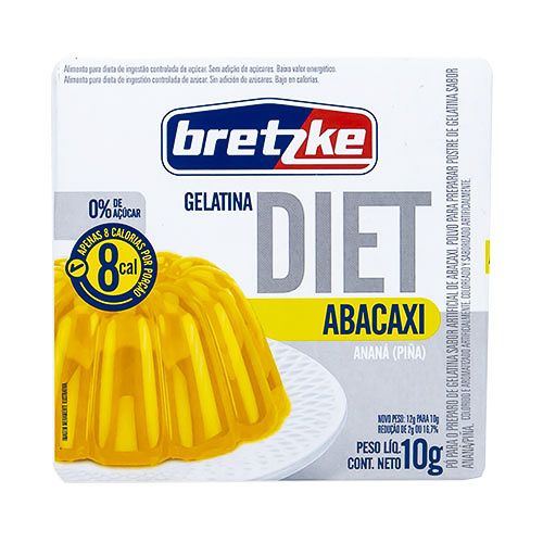 Gelatina Bretzke Diet sabor Piña, 10grs
