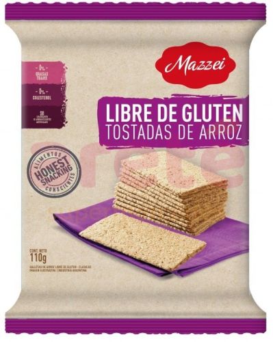 Tostadas de arroz Mazzei libre de gluten 110 Gr.