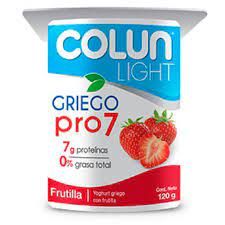 Yogurt colun light griego pro 7 sabor frutilla, 120 grs