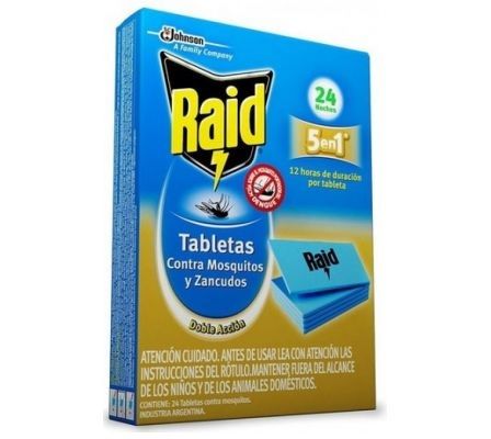 Tabletas Raid contra mosquitos, 24 noches