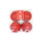 Set de esferas decorativas color rojo, 4 unidades