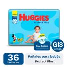 Pañales Huggies Protect Jumbo Plus G, 36 unidades