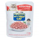 Alimento  trocitos de carne para gatos Master Cat, 85 gr