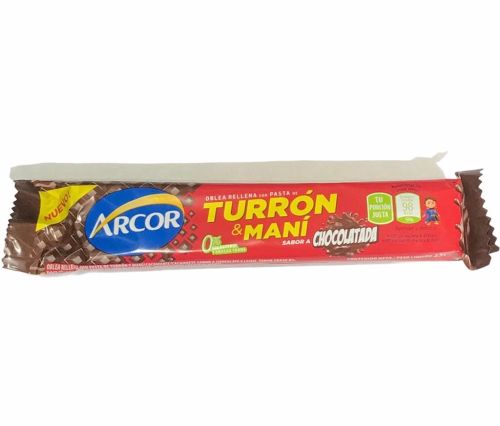 Turrón y maní Arcor sabor a chocolatada, 25 grs