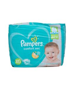 Pañal Pampers confort sec XG, 36 unidades