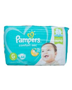 Pañal Pampers confort sec G, 44 unidades