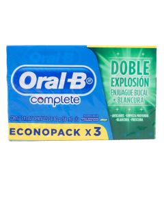 Pack crema dental ORAL-B doble explosión, 3 unidades de 80gr