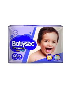 Pañales Babysec Premium Hiper Flexiprotect talla XG, 24 unidades