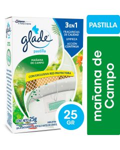 Pastilla para inodoro Glade Mañana de Campo, 25gr