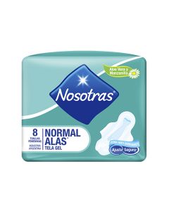 Toallas Nosotras Natural tela gel, 8 unidades
