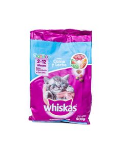 Alimento para gatos Whiskas sabor Carne y Leche 500 G.