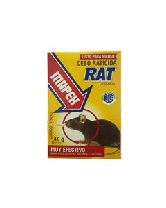 Cebo Raticida RAT en Granos Mapex, 40gr