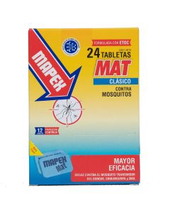Tabletas Mata Mosquitos Mapex, 24 Unidades