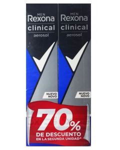 Desodorante Rexona Men Clinical en aerosol pack ahorro, 2 unidades 110 ml