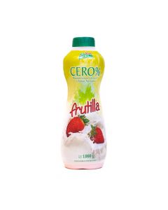 Yogurt botella cero frutilla, 1lt