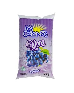 Yogurt Los Colonos en sachet de Uva, 1lt