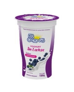 Yogurt sin Lactosa Los Colonos sabor arandano, 190 grs