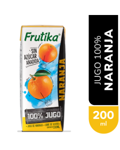 Jugo Frutika Naranja sin azúcar, 200ml