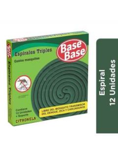 Espirales Triple con Citronella Base Base, 12 unidades